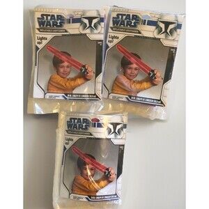2005 STAR WARS LOT 3 Inflatable Lightsaber LIGHTS UP Party Express Hallmark NEW